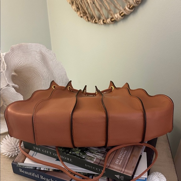 Ulla Johnson X Sisley Adria Pleated Wave Bag in Pecan - Picture 8 of 17